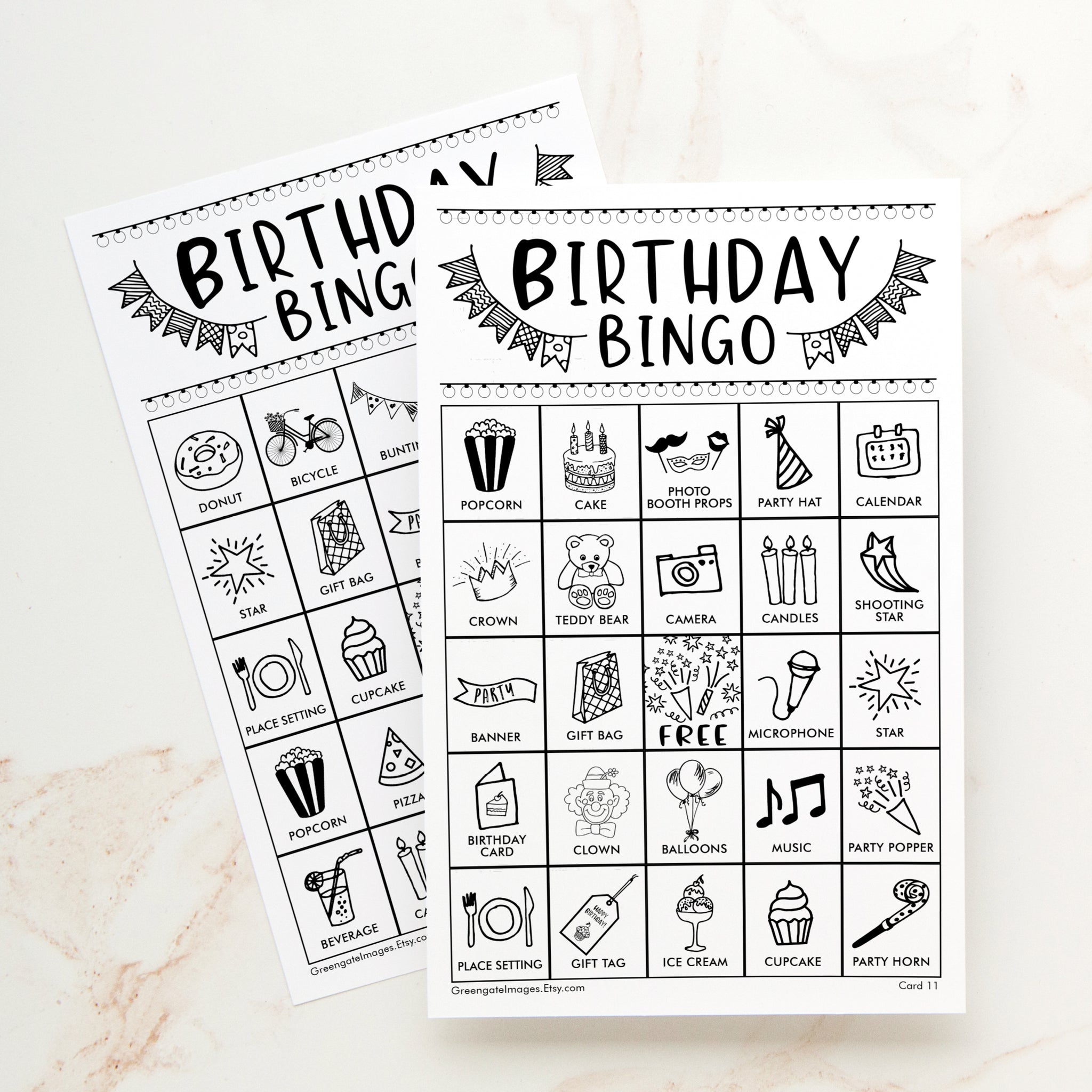 Birthday Bingo - Black and White – Greengate Images